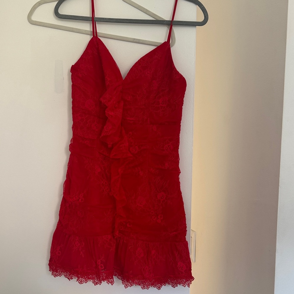 NBD Red Lace Mini Dress